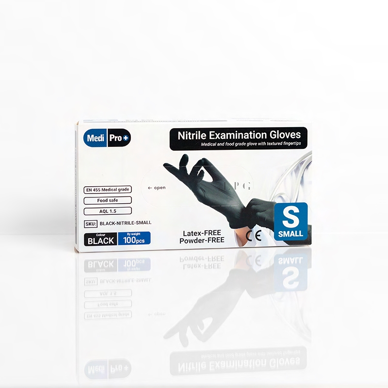 Gloves-3.jpeg Black Disposable Nitrile Exam Gloves X100 Small - Image 1
