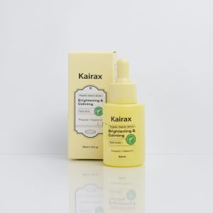 Kairax Brightening and Calming Serum Bottle and Packaging Box View