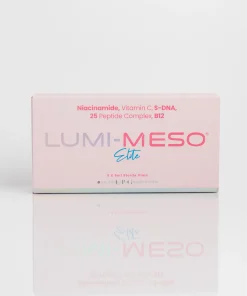 Lumi-Meso Elite Microneedling Serum 5 x 5ml Vials and Packaging Box View